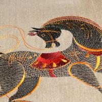 Коник. Городецкая роспись. Машинная вышивка