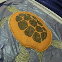 Машинная вышивка. Черепашка