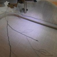 Машинная вышивка. Веточка