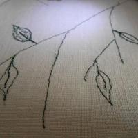 Готовая веточка с листочками.