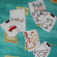 Машинки. Курочки. Кролики. Машинная вышивка.