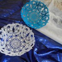 Белое и синее. Машинная вышивка.