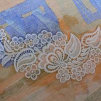 Этап выполнения вышивки кружева. Сушка. 