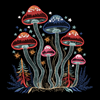 Изображение "Тонизирующие мухоморы" дизайн машинной вышивки 
