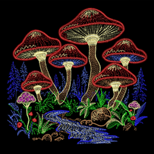 Изображение "Магия таинственных грибов" ДИЗАЙН машинной вышивки 