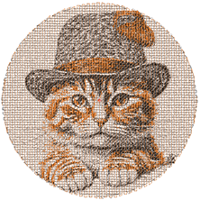 Изображение "Кот Трёхцветка" ДИЗАЙН машинной вышивки 