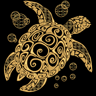 Изображение "Черепаший" дизайн машинной вышивки 