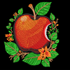 Изображение "Яблоко" дизайн машинной вышивки 