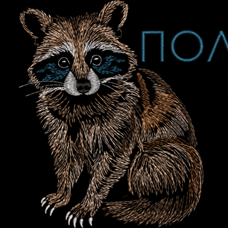 Изображение "Енот: "Полощу мозги" дизайн машинной вышивки 