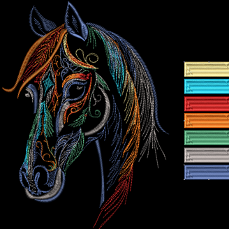 Изображение "Конь I" дизайн машинной вышивки 