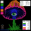 Изображение "Всевидящий гриб" ДИЗАЙН машинной вышивки 