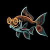 Изображение "Умница рыбка" дизайн машинной вышивки 