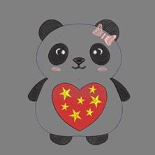 Изображение "Панда Кокетка" дизайн машинной вышивки 