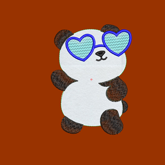 Изображение "Панда Модник" дизайн машинной вышивки 