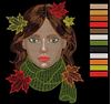 Изображение "Девушка-Осень" дизайн машинной вышивки 