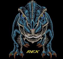 Изображение "Ти-Рекс" ДИЗАЙН машинной вышивки 