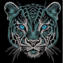 Изображение "Взгляд тигра" дизайн машинной вышивки 