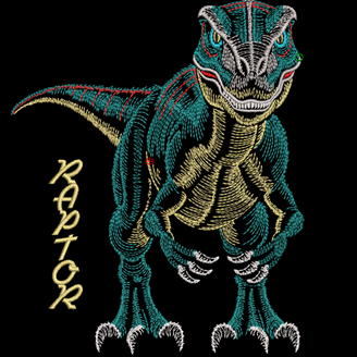 Изображение "Раптор" ДИЗАЙН машинной вышивки 