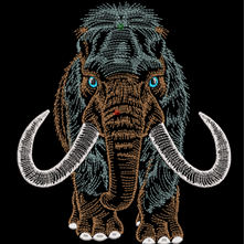 Изображение "Мамонт" ДИЗАЙН машинной вышивки 
