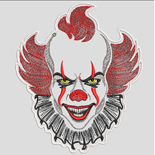 Изображение  "Цирковой ужас" дизайн машинной вышивки 