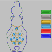 Изображение  Брелок "Медведь" дизайн машинной вышивки 