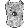 Изображение "Дог" ДИЗАЙН машинной вышивки 