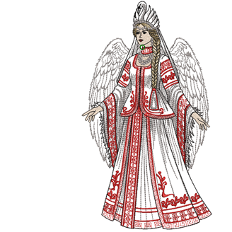 Изображение "Царевна-лебедь" дизайн машинной вышивки 