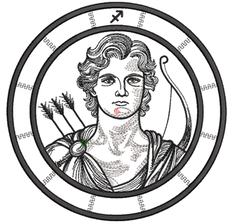 Изображение "Зодиакальный Стрелец" дизайн машинной вышивки 