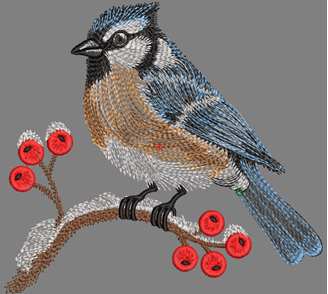 Изображение "Нейроптичка" дизайн машинной вышивки 