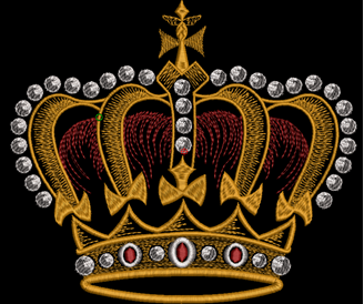 Изображение "Корона" дизайн машинной вышивки 