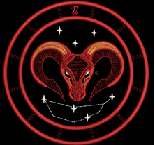 Изображение "Козерог" дизайн машинной вышивки 