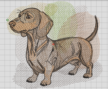 Изображение "Такса" дизайн машинной вышивки 