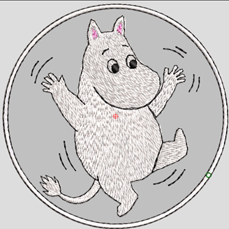 Изображение "Мумммик" дизайн машинной вышивки 