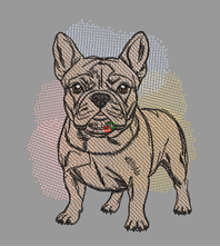 Изображение "Мосье Бульдог" дизайн машинной вышивки 