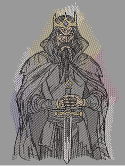 Изображение "Кощей" дизайн машинной вышивки 