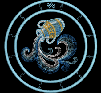 Изображение "Водолей" дизайн машинной вышивки 