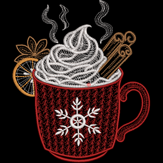 Изображение "Ароматная чашка" дизайн машинной вышивки 