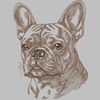 Изображение "Французский бульдог" дизайн машинной вышивки 