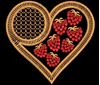 Изображение "Сердце в малине" дизайн машинной вышивки 