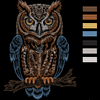 Изображение "Совиный-Дозор" дизайн машинной вышивки 