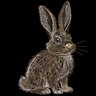 Изображение "Заяц" дизайн машинной вышивки 