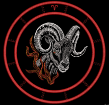 Изображение "Овен" дизайн машинной вышивки 