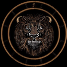 Изображение "Знак зодиака Лев" ДИЗАЙН машинной вышивки 