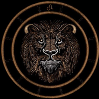 Изображение "Знак зодиака Лев" ДИЗАЙН машинной вышивки 