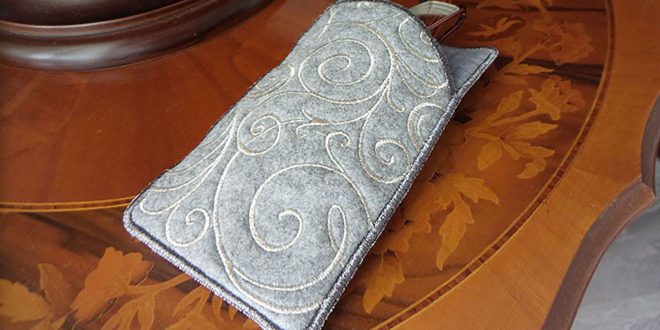 Машинная вышивка: Чехол для очков