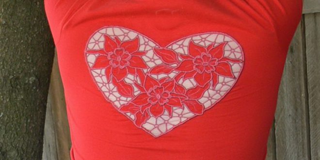 Аппликация + ришелье: Декорируем футболку машинной вышивкой