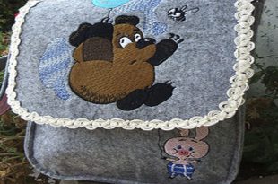 Машинная вышивка: Сумка из фетра