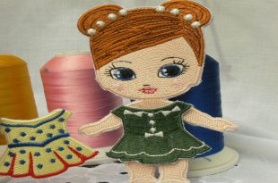 Машинная вышивка кукла Алиса