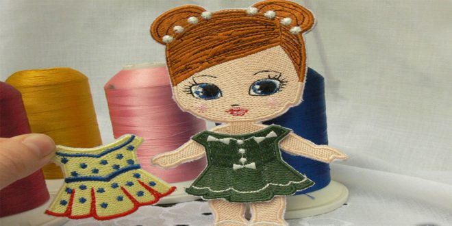 Машинная вышивка кукла Алиса