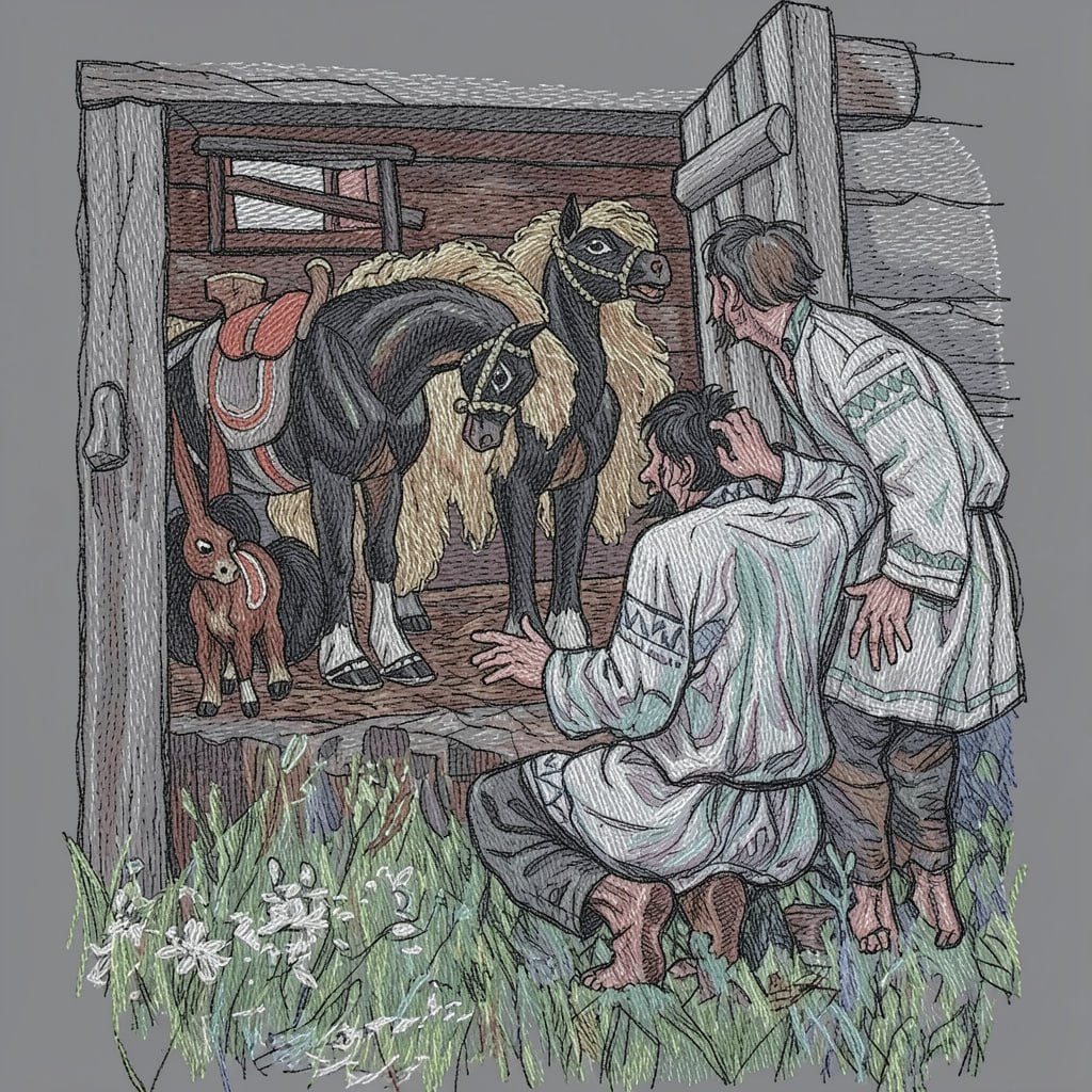дизайн вышивки сказки русская красавица акварель WatercolorRus